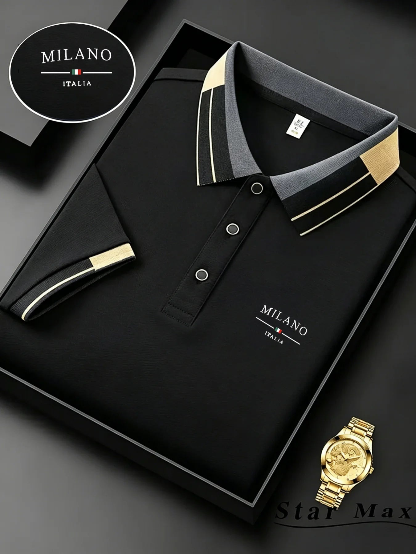 Men's Luxury Short Sleeve Polo Shirt with Horse Embroidery - Milan Style Summer Casual T-Shirt for Business and Leisure
