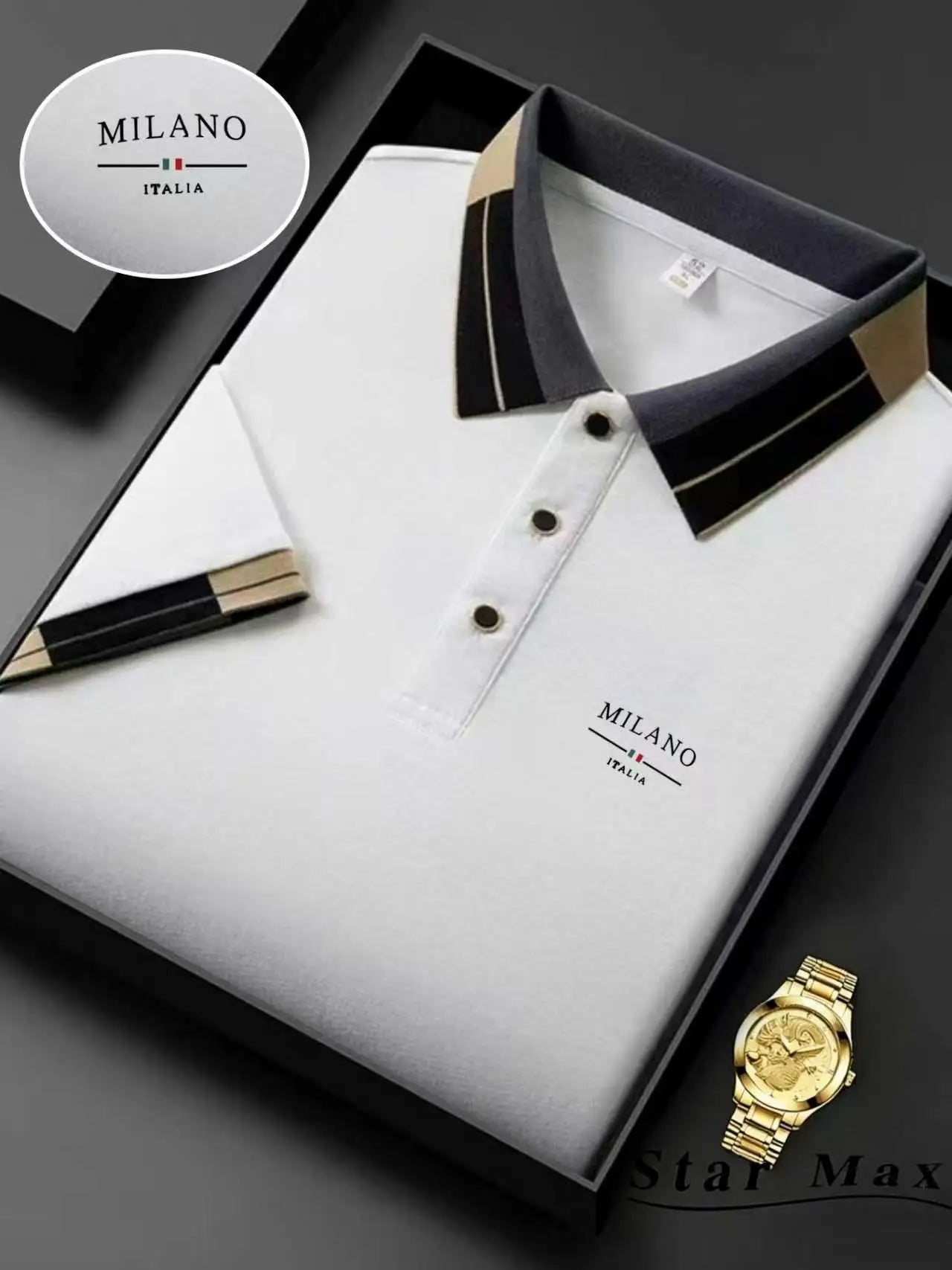 Men's Luxury Short Sleeve Polo Shirt with Horse Embroidery - Milan Style Summer Casual T-Shirt for Business and Leisure