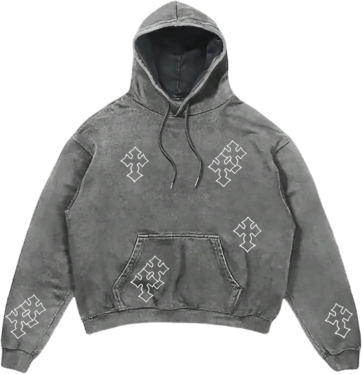 BEAUDRM Men'S Cross Graphic Hoodie Gothic Sweatshirts Vintage Long Sleeve Hooded Retro Pullovers Tops with Pockets Streewear