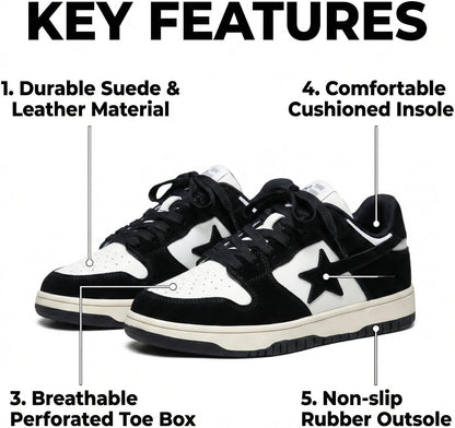 Canvas Y2K Vintage Star Pattern Lace up Sneakers Lightweight Fashion Non Slip Casual Shoes for Teens Outdoor School Streetwear Best Friend Look Pink Outfit