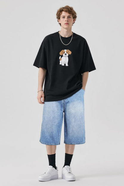Men Baggy Jorts Y2K Streetwear Loose Fit Hip Hop Skateboard Denim Shorts