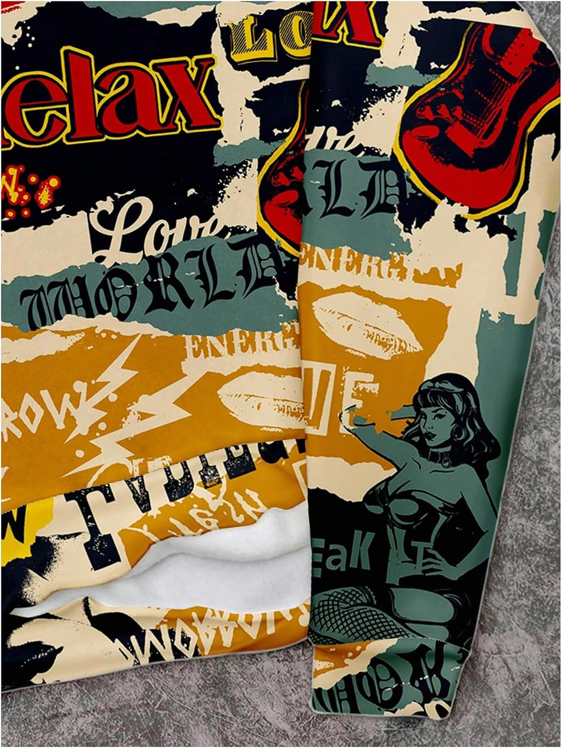 SOLY HUX Men'S Vintage Graphic Hoodies Novelty Print Hooded Sweatshirt Pullovers Streetwear