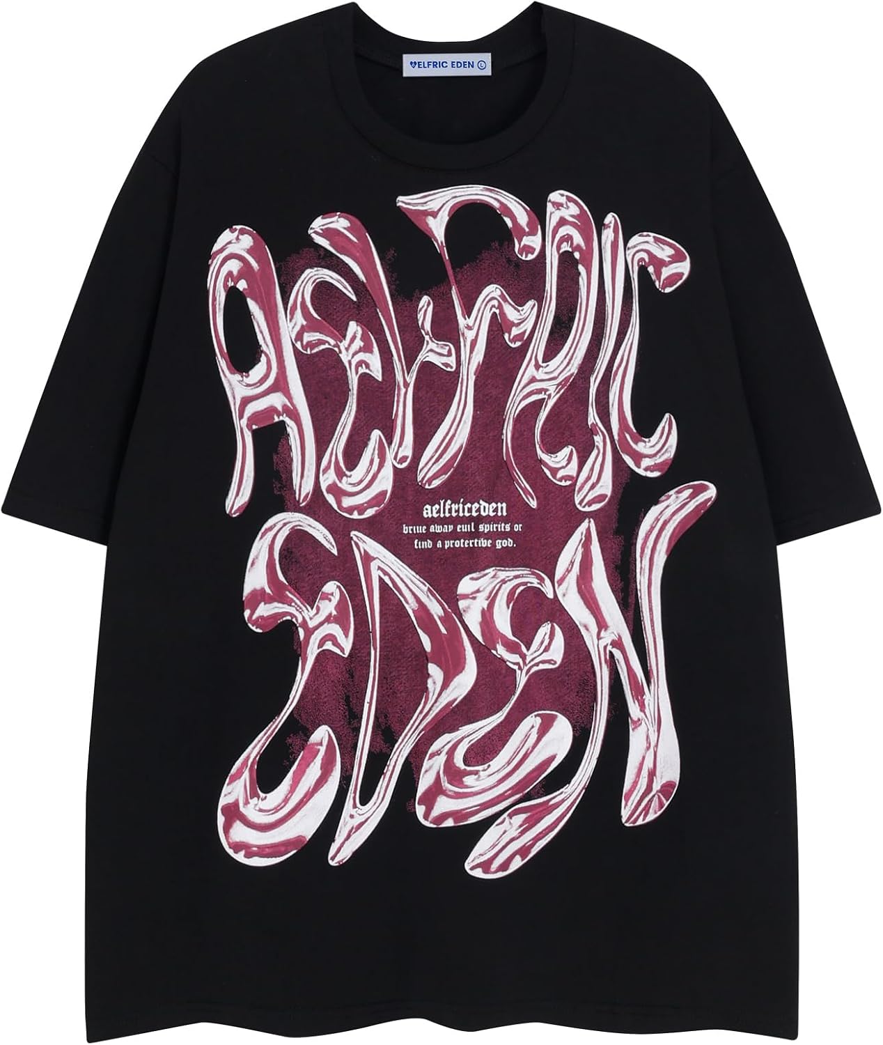Aelfric Eden Metalic Graphic Tees Men Y2K Oversized T Shirts Women Vintage Tees Unisex Summer Tops