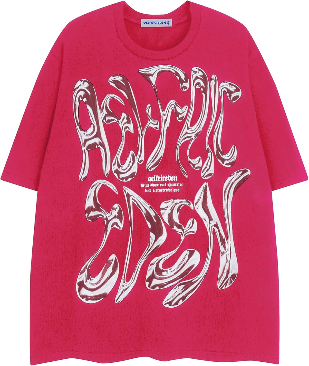 Aelfric Eden Metalic Graphic Tees Men Y2K Oversized T Shirts Women Vintage Tees Unisex Summer Tops