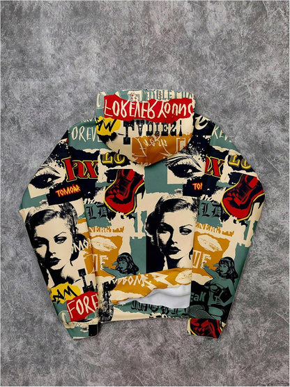 SOLY HUX Men'S Vintage Graphic Hoodies Novelty Print Hooded Sweatshirt Pullovers Streetwear