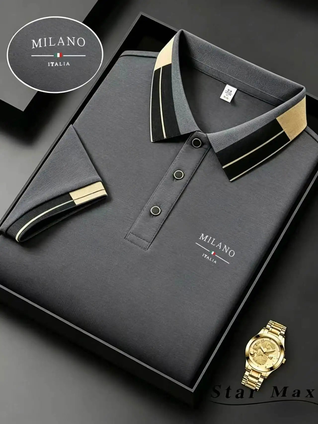 Men's Luxury Short Sleeve Polo Shirt with Horse Embroidery - Milan Style Summer Casual T-Shirt for Business and Leisure