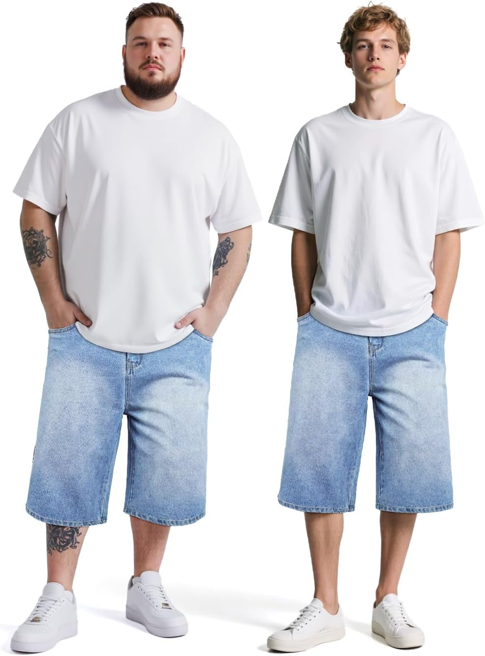 Men Baggy Jorts Y2K Streetwear Loose Fit Hip Hop Skateboard Denim Shorts