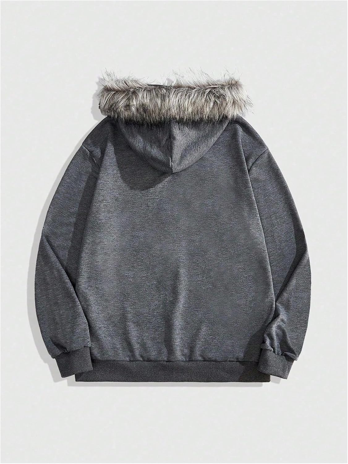 SOLY HUX Men'S Y2K Grunge Zip up Hoodie Sweatshirts Gothic Fur Hooded Jacket Streetwear