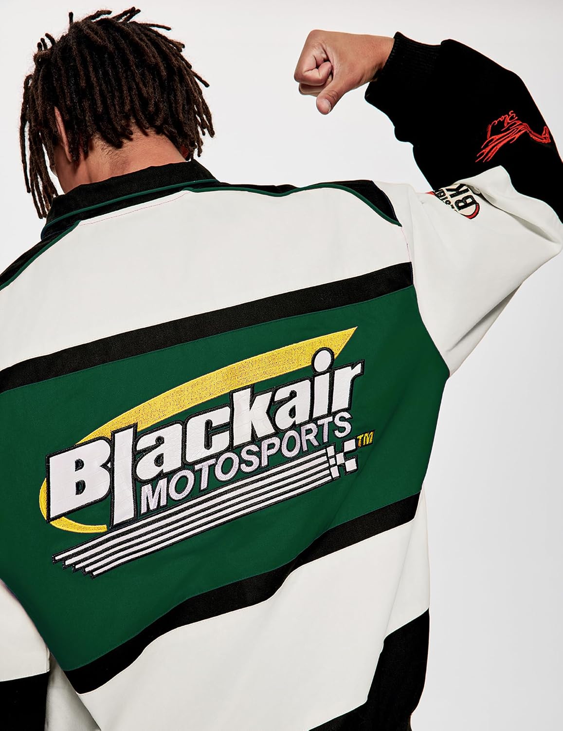Vamtac Mens Varsity Baseball Jacket Bomber Cotton Vintage Racing Coats Streetwear with Pocket