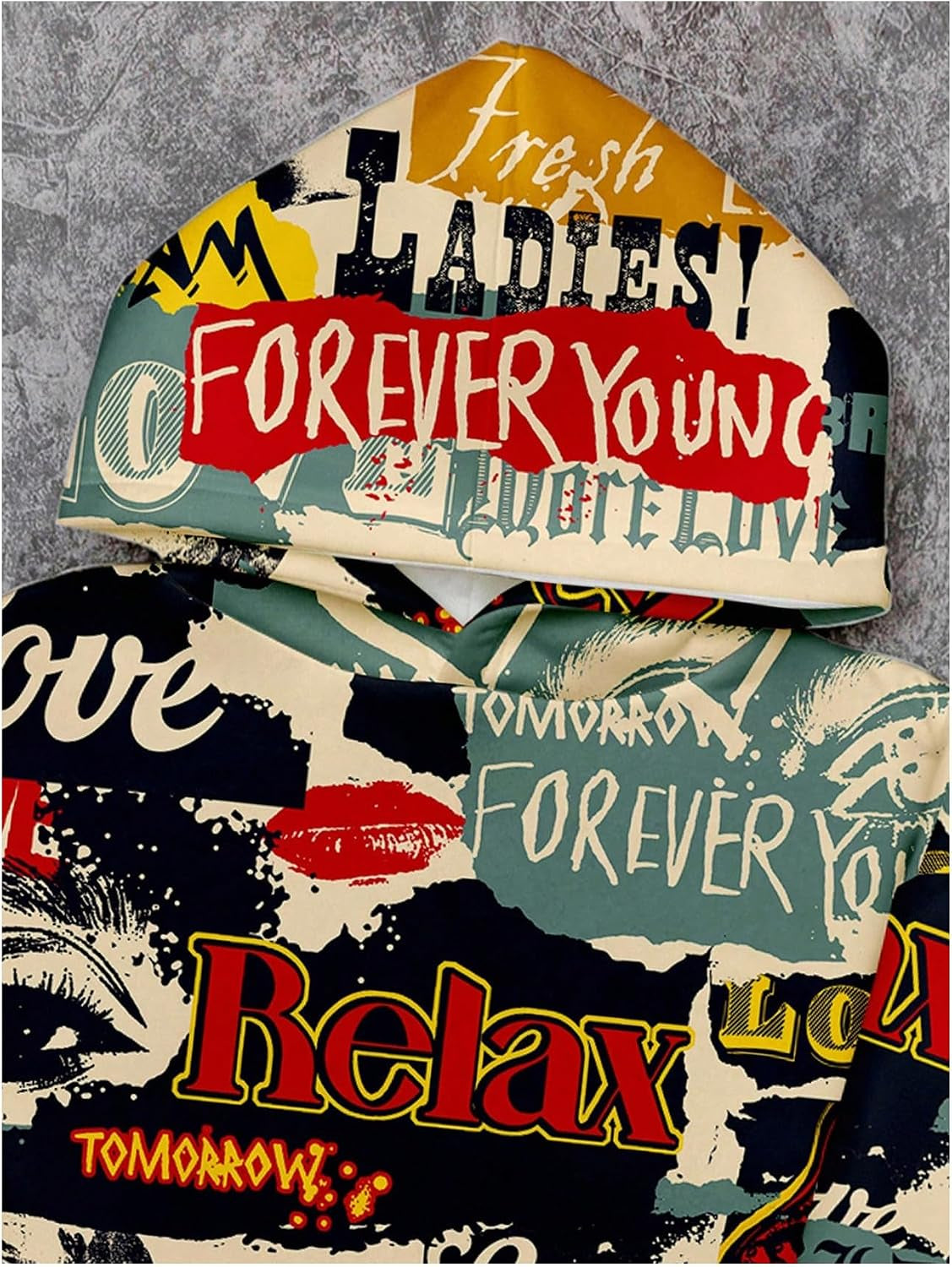 SOLY HUX Men'S Vintage Graphic Hoodies Novelty Print Hooded Sweatshirt Pullovers Streetwear