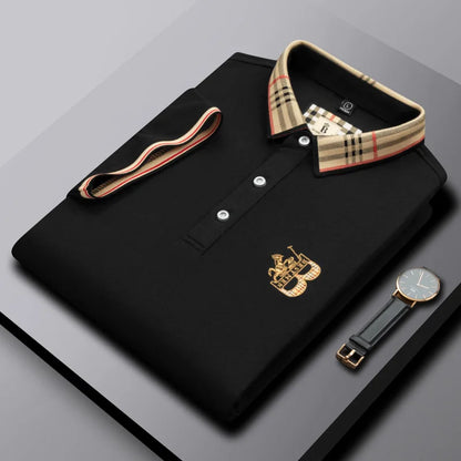 Summer Men'S Fashion Casual Short Sleeved Polo Shirt High-End Boutique Embroidered Top Comfortable and Breathable Lapel T-Shirt