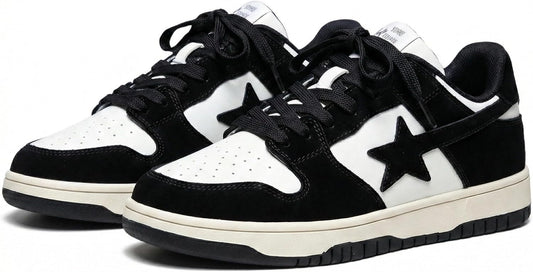 Canvas Y2K Vintage Star Pattern Lace up Sneakers Lightweight Fashion Non Slip Casual Shoes for Teens Outdoor School Streetwear Best Friend Look Pink Outfit