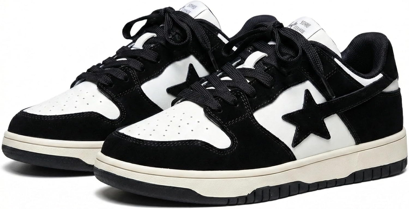 Canvas Y2K Vintage Star Pattern Lace up Sneakers Lightweight Fashion Non Slip Casual Shoes for Teens Outdoor School Streetwear Best Friend Look Pink Outfit