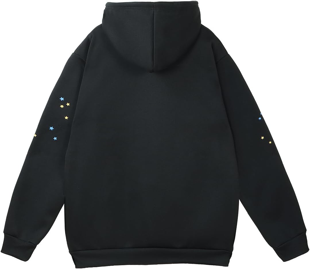EMILYLE Y2K Spider Hoodie Cobweb Pattern Print Unisex Sweatshirt Men Women Graphic Outwear