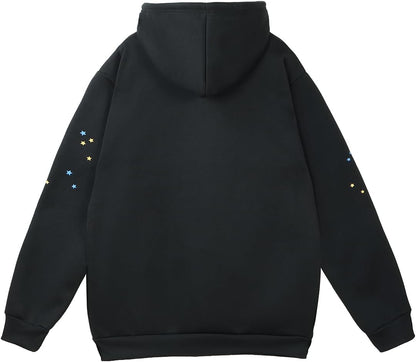 EMILYLE Y2K Spider Hoodie Cobweb Pattern Print Unisex Sweatshirt Men Women Graphic Outwear